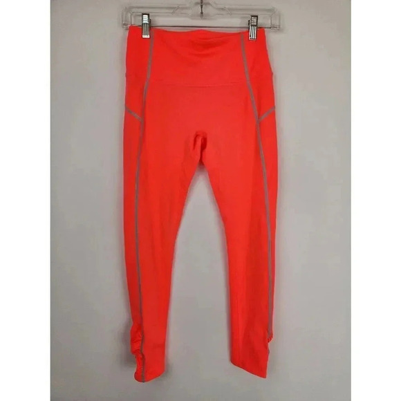 Free People Movement Neon Coral Leggings Size Small. - Picture 1 of 7